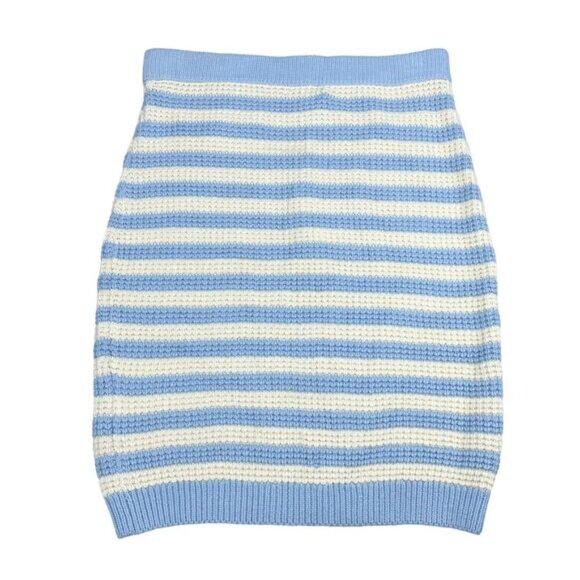 NWT GUESS Rey Crochet Sweater Skirt Sz Small Organic Cotton Dawson Yarn Blue - Picture 5 of 5